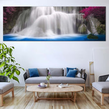Load image into Gallery viewer, Thailand  Waterfall  Canvas  Canvas  Print  Blue  Water  Purple  Trees  Waterfall  1  Piece  Multi  Canvas In Living Room

