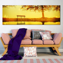Load image into Gallery viewer, Tree  Bench  Autumn  1  piece  wall  art In Living Room
