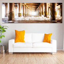 Load image into Gallery viewer, Under  Pier  Canvas  Print  Brown  Pier  Ocean  Multi  Canvas  Artwork  White  Pier  Sea  Waves  Living  Room  1  Piece  Canvas  Wall  Art For Living Room
