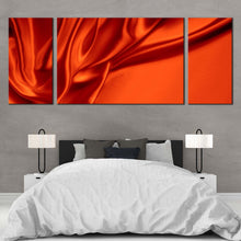 Load image into Gallery viewer, Wavy Folds Canvas Wall Art Orange  Abstract Background Luxury 3 Piece Canvas Abstract Oil Painting Canvas Print For Bedroom
