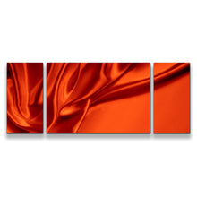 Load image into Gallery viewer, Wavy Folds Canvas Wall Art Orange Abstract Background Luxury 3 Piece Canvas Abstract Red Oil Painting Canvas Print
