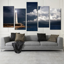 Load image into Gallery viewer, White lighthouse beacon 5 piece canvas wall art For Your Living Room
