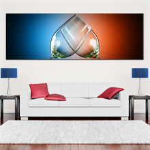 Load image into Gallery viewer, Wine  Canvas  Paintings  Wall  Art  Pictures  Abstract  Wine  Glasses  in  Red  blue  background In Living Room
