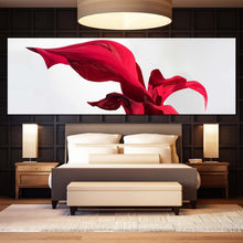 Load image into Gallery viewer, abstract  floral  canvas  wall  art  red  elegant  abstract  flower  wide  canvas  luxurious  abstract  flower  1  piece  canvas  print In Bedroom

