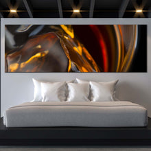 Load image into Gallery viewer, abstract  liquor  canvas  print  yellow  abstract  whiskey  ice  cubes  1  piece  canvas  wall  art  liquor  drink  canvas  artwork For Bedroom
