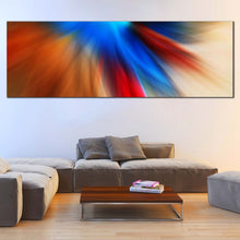 Load image into Gallery viewer, abstract  motion  canvas  print  contemporary  blue  orange  panoramic  wall  art  amazing  modern  abstract  artwork For Living Room
