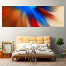 Load image into Gallery viewer, abstract  motion  canvas  print  contemporary  blue  orange  panoramic  wall  art  amazing  modern  abstract  artwork For Bedroom
