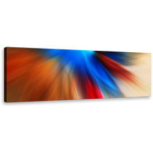 Load image into Gallery viewer, abstract  motion  canvas  print  contemporary  blue  orange  panoramic  wall  art  amazing  modern  abstract  artwork
