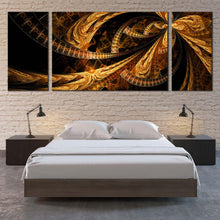 Load image into Gallery viewer, abstract  patterns  canvas  wall  art  modern  abstract  3  piece  canvas  print  brown  black  deep  abstract  fractal  multi  canvas  artwork For Bedroom
