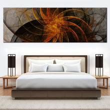 Load image into Gallery viewer, abstract  patterns  canvas  wall  art  orange  abstract  fractal  panoramic  canvas  print  grey  abstract  canvas  artwork For Bedroom
