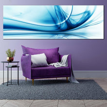 Load image into Gallery viewer, abstract  technology  canvas  print  white  modern  abstract  design  wide  canvas  blue  abstract  elegant  energy  1  piece  canvas  wall  art In Living Room
