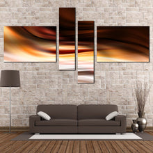 Load image into Gallery viewer, abstract waves canvas print beautiful yellow modern abstract patterns canvas set brown abstract waves 4 piece wall art for Living Room
