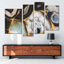 Load image into Gallery viewer, agate stone canvas wall art abstract agate umbra 4 piece canvas print colorful gemstone digital multiple canvas
