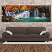 Load image into Gallery viewer, amazing  waterfall  canvas  wall  art  majestic  waterfall  scenery  canvas  artwork  colorful  autumn  forest  waterfall  panoramic  canvas  print For Living Room

