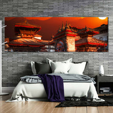 Load image into Gallery viewer, amazing  Patan  Durbar  Square  Nepal  City  Kathmandu  Red  Orange  panoramic  canvas  print For Bedroom

