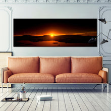 Load image into Gallery viewer, antarctic  ocean  canvas  print  beautiful  winter  orange  sunset  panoramic  view  canvas  wall  art  for Living Room
