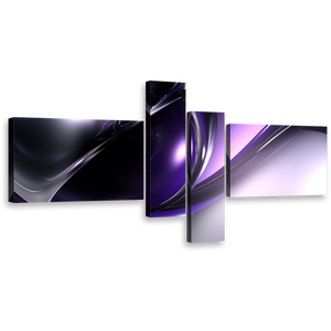beautiful abstract canvas print purple black 3d modern abstract patterns 4 piece wall art