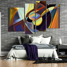 Load image into Gallery viewer, brown yellow Abstract patterns for  4 panel canvas home decor 
