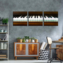 Load image into Gallery viewer, classical  piano  canvas  wall  art  piano  close  up  triptych  canvas  print  white  black  isolated  piano  keyboard  3  piece  multi  canvas For Living Room
