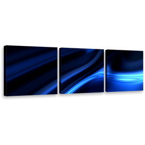 contemporary  abstract  wall  art  beautiful  black  motion  canvas  set  dark  bright  blue  3  piece  abstract  canvas  print