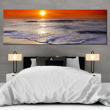 Load image into Gallery viewer, corsica  beach  canvas  wall  art  red  orange  sky  ocean  panoramic  canvas  print  beautiful  ocean  canvas  artwork For Bedroom
