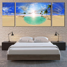 Load image into Gallery viewer, dawn  over  desert  lake  canvas  print  dramatic  blue  clouds  3  piece  canvas  wall  art  for  bedroom
