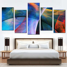 Load image into Gallery viewer, deep abstract canvas wall art yellow 3d abstract fractal graphics 5 piece canvas print abstract rendering multi canvas artwork For Bedroom
