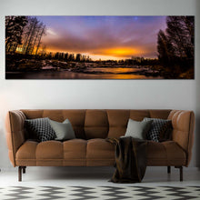 Load image into Gallery viewer, dramatic  sky  canvas  print  beautiful  orange  sunset  river  1  piece  canvas  wall  art In Living Room
