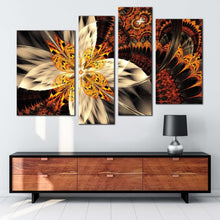 Load image into Gallery viewer, elegant abstract canvas print orange abstract pattern 4 piece canvas wall art abstract digital multi canvas artwork for living room
