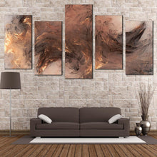 Load image into Gallery viewer, elegant abstract canvas wall art yellow 3d abstract fractal canvas set grey modern abstract 5 piece canvas print For Living room

