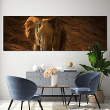 Load image into Gallery viewer, elephant  front  canvas  wall  art  brown  elephant  desert  art  print  orange  elephant  animal  1  piece  canvas  artwork In Living Room
