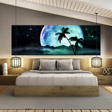 Load image into Gallery viewer, full  big  moon  over  ocean  large  wall  art  for  home  decor For Bedroom
