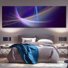 Load image into Gallery viewer, futuristic  abstract  canvas  wall  art  blue  white  abstract  patterns  wide  canvas  smooth  elegant  abstract  panoramic  canvas  print For Bedroom
