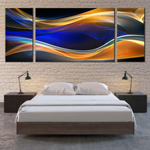 Load image into Gallery viewer, geometric  abstract  canvas  wall  art  orange  bright  abstract  graphic  pattern  3  piece  multiple  canvas  blue  dynamic  abstract  energy  canvas  print For Bedroom
