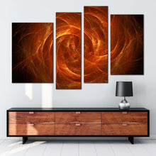 Load image into Gallery viewer, geometric energy canvas wall art bright abstract multi canvas brown orange abstract fiery 4 piece canvas print for your living room
