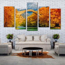 Load image into Gallery viewer, greece autumn canvas print green aoos river 5 piece collection canvas wall art for your Living Room
