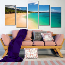 Load image into Gallery viewer, hawaii beach canvas print green island of maui ocean 5 piece canvas wall art beautiful blue sky ocean beach multiple canvas For Living Room
