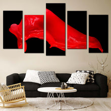Load image into Gallery viewer, hd abstract canvas wall art red abstract liquid canvas set abstract splash 5 piece canvas red abstract liquid canvas print For Living Room
