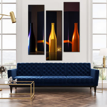 Load image into Gallery viewer, high  end  champagne  bottles  trio  set  3  piece  canvas  artwork For Living Room
