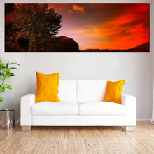Load image into Gallery viewer, highlands  lake  canvas  print  dramatic  red  cloudy  sky  landscape  canvas  wall  art In Living Room
