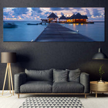 Load image into Gallery viewer, kani  island  canvas  wall  art  contemporary  ocean  beach  1  piece  canvas  print  orange  beach  resort  canvas  artwork In Living Room
