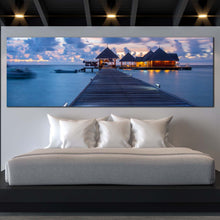 Load image into Gallery viewer, kani  island  canvas  wall  art  contemporary  ocean  beach  1  piece  canvas  print  orange  beach  resort  canvas  artwork For Bedroom
