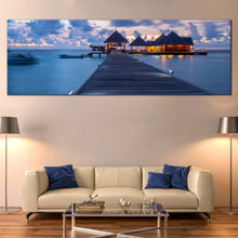 Load image into Gallery viewer, kani  island  canvas  wall  art  contemporary  ocean  beach  1  piece  canvas  print  orange  beach  resort  canvas  artwork For Living Room
