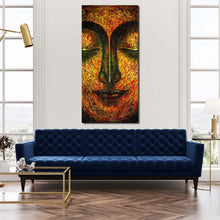 Load image into Gallery viewer, lord  buddha  canvas  print  black  and  white  meditation  buddha  1  piece  canvas  wall  art  grey  peaceful  buddha  canvas  artwork In Living Room
