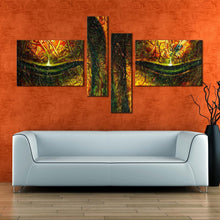 Load image into Gallery viewer, lord buddha canvas wall art peaceful buddha face close up 4 piece canvas print colorful buddha face multi canvas artwork In Living room
