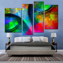 Load image into Gallery viewer, lord buddha canvas wall art peaceful buddha multiple canvas colorful buddha face 4 piece canvas print
