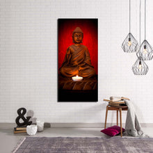 Load image into Gallery viewer, lord  buddha  canvas  wall  art  red  background  mind  soul  buddha  canvas  artwork  orange  blessing  buddha  vertical  canvas  print For Living Room
