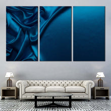 Load image into Gallery viewer, luxurious abstract canvas print blue elegant abstract wavy folds 3 piece canvas wall art abstract background luxury multi canvas For Living Room
