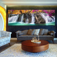 Load image into Gallery viewer, majestic  waterfall  canvas  wall  art  colorful  autumn  forest  waterfall  1  piece  canvas  print  beautiful  waterfall  scenery  canvas  artwork For Living Room
