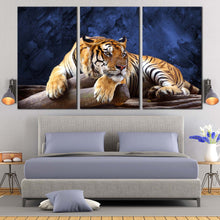 Load image into Gallery viewer, male tiger resting on tree log wall art For Bedroom

